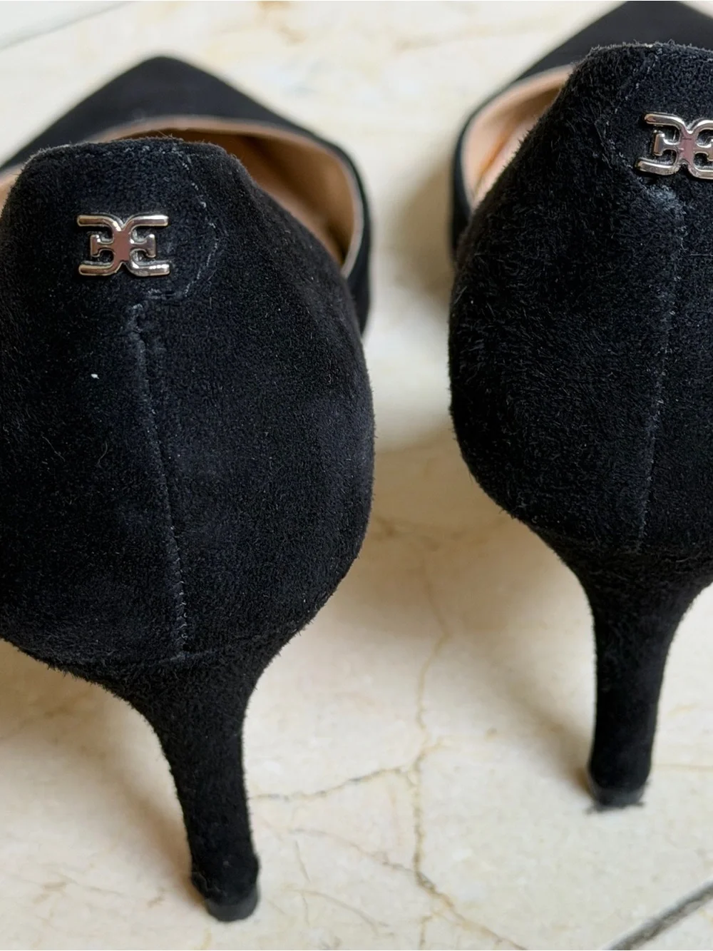 Sam Edelman Black Suede Pointed D'Orsay Flats - Picture 3 of 4
